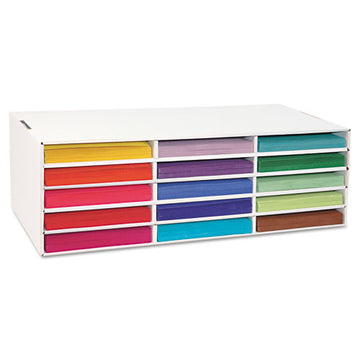 Pacon® Classroom Keepers Letter-size Construction Paper Sorter-storage Box, 15 Sections, 29 1-4" X 12 7-8" X 9 3-8", White freeshipping - TVN Wholesale